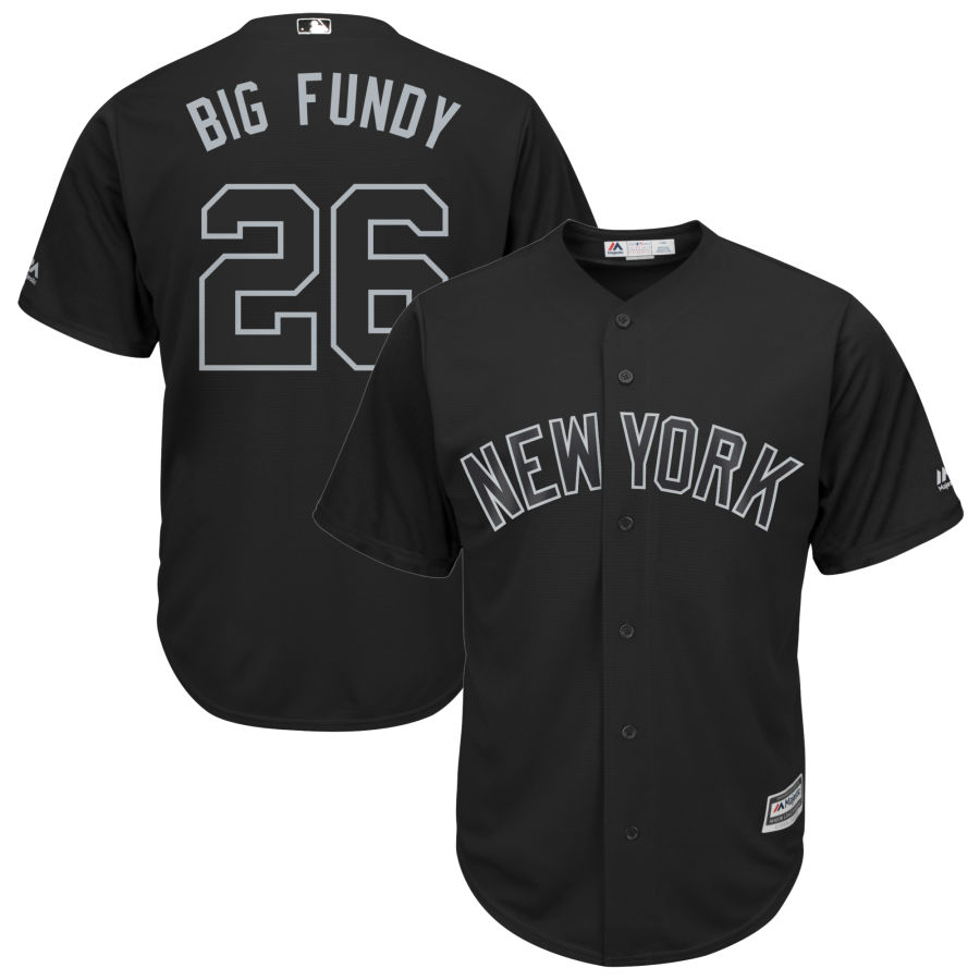 Men's New York Yankees #26 DJ LeMahieu "Big Fundy" Majestic Black 2019 Players' Weekend Replica Player Stitched MLB Jersey